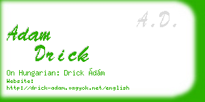 adam drick business card